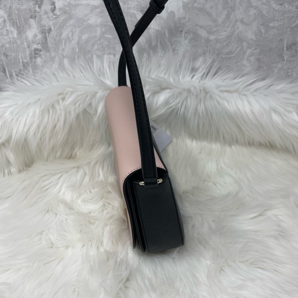 KATE SPADE NEW YORK LAUREL WAY LARGE CARSEN BLACK & PINK CROSSBODY LEATHER BAG - Picture 11 of 12